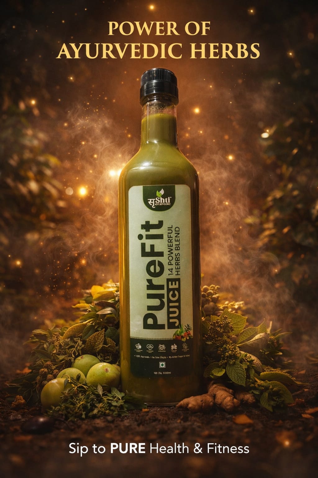 Fresh herbal juice preparation
